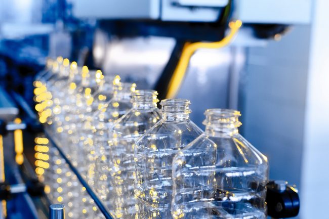 Bottle Industrial production of plastic pet bottles Factory line for manufacturing polyethylene bottles Transparent food packaging