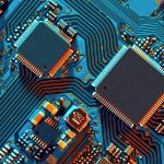 Electronic circuit board close up