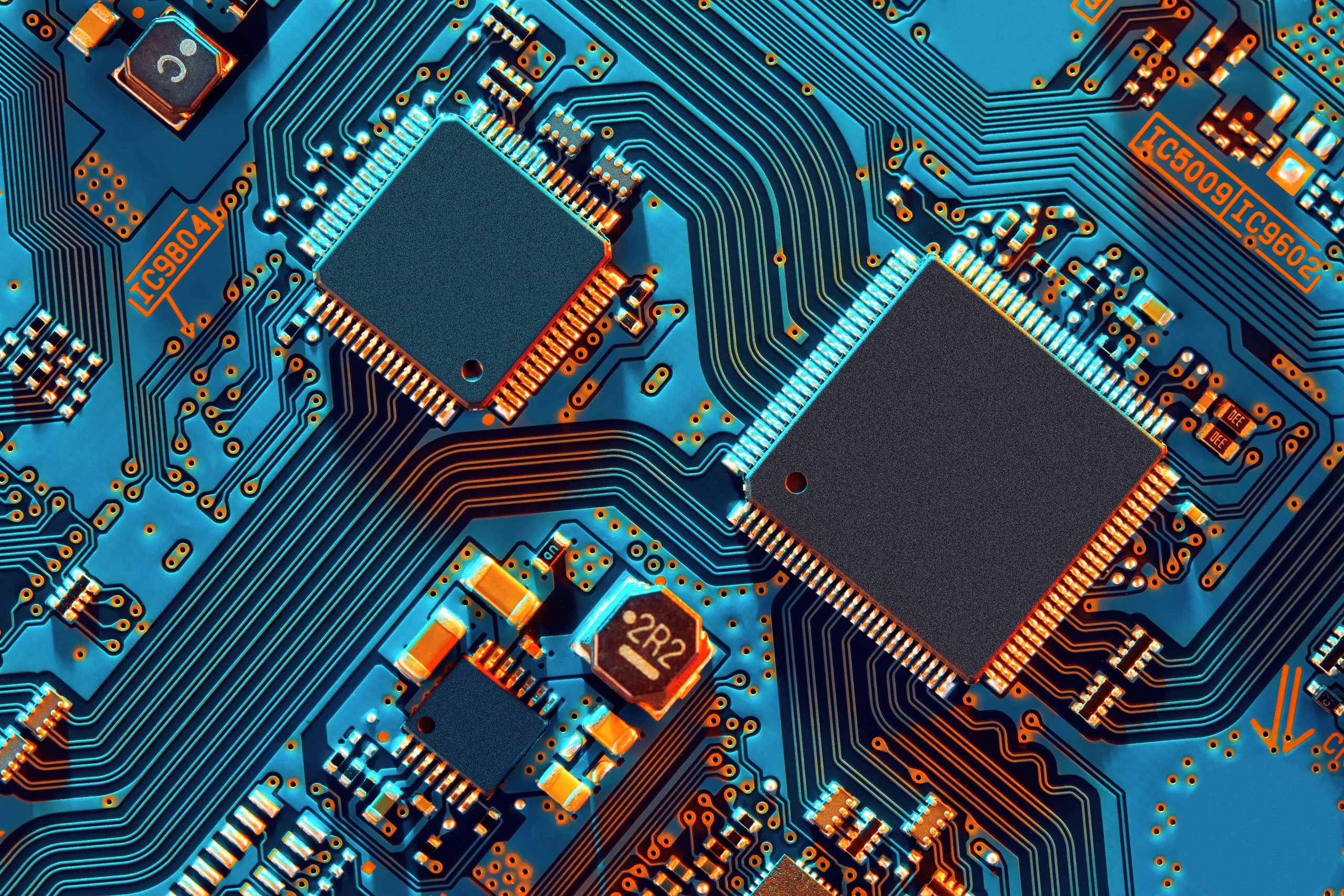 Electronic circuit board close up